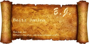 Beitz Janina névjegykártya